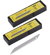 9mm Utility Knife Replacement Blades, 30 Degree Snap Off Carbon Steel Blades for Retractable Cutt...