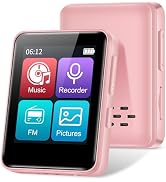 MP3 Player with Bluetooth, 1.8 inch Screen Portable Music Player with Speaker, FM Radio, Recorder...