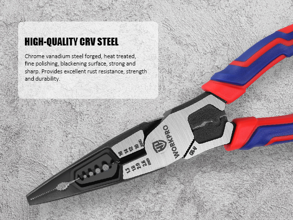 high quality 60CR-V steel long nose pliers with wire cutter side cutters wire cutters hand tools