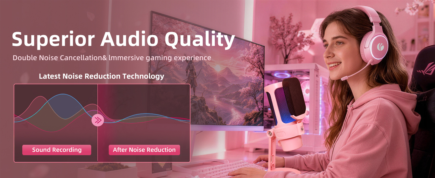 Gaming Microphone Pink
