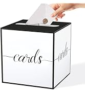 CaliLain Card Box for Party, White Box for Cards with Black Edge, Ballot Raffle Boxes for Party, ...