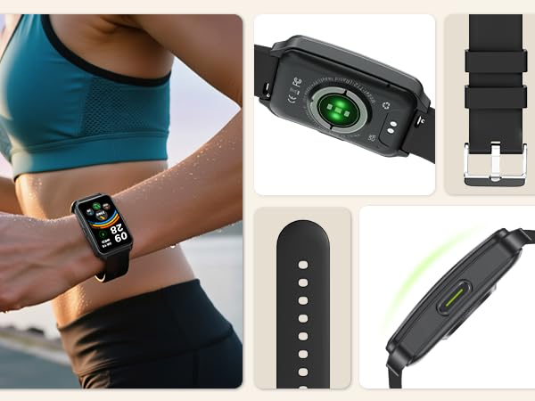 The smart watch for women/men features a high resolution and screen-to-body ratio