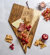 nevada state cutting board serving charcuterie cheese fruit and crackers