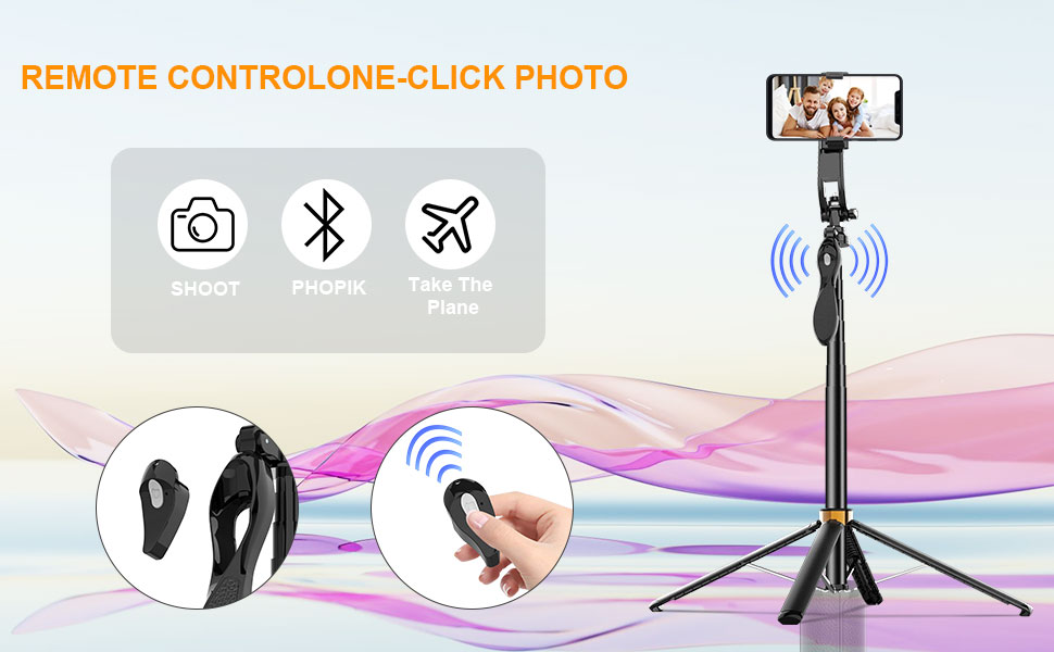 Selfie Stick with Wireless Remote Compatible with iPhone
