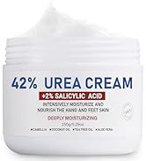OUKEYA Urea Cream 42% plus Salicylic Acid 2% Net 5.29 Oz for Dry Cracked Feet,Heels,Knees,Elbows,...