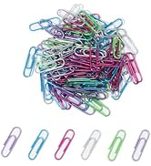 Qimailer Paper Clips, 300pcs Medium Paper Clips, Colored Paper Paper Clips for Office School, 1.3...