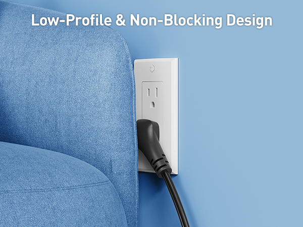 360° Rotating Flat Plug Short Extension Cord