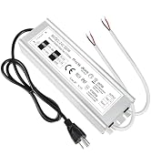 LightingWill LED Driver 300 Watts Waterproof IP67 Power Supply Transformer, 110-260V AC to 24V DC...