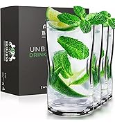 Bravario Unbreakable Plastic Drinking Glasses 17 oz | Dishwasher Safe Shatterproof 100% Tritan Wa...