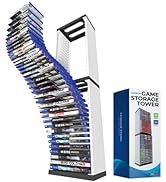 Skywin PS5 Game Holder and Video Game Storage Organizer (White) - 36 CD Storage Disk Tower for PS...