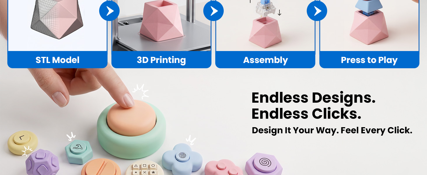 mechanical keyboard clickers button insert for 3d prints clicky switches fidget 3-d printed