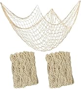 2 PCS Fish Net Decorations, 80 x 40 Inch, Ocean Themed Party Decor Beach, Nautical Wall Hanging F...