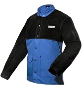 QeeLink Welding Jacket Split Leather Sleeves | Premium Flame Resistant Cotton Body Welder Jackets
