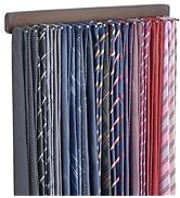 Mkono Tie Rack Wall Mounted Belt Hanger Holder Rustic Wood Tie Organizer for Men Closet Max up 20...