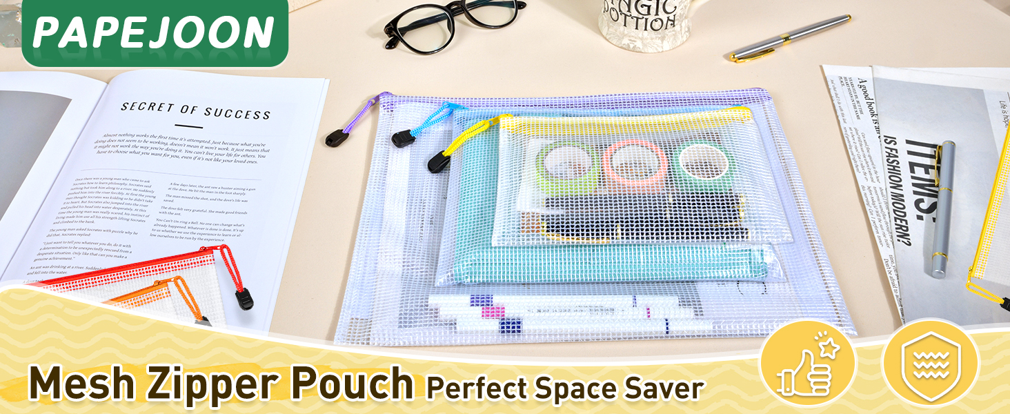 mesh zipper pouch bags