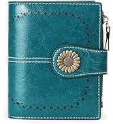 SENDEFN Small Womens Wallet Leather Bifold Card Holder RFID Blocking with Zipper Coin Pocket