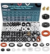 KEZE 233 Pcs Plumbing and Faucet Washers Assortment Kit for Assorted Spigot Water Hose Bib Outsid...