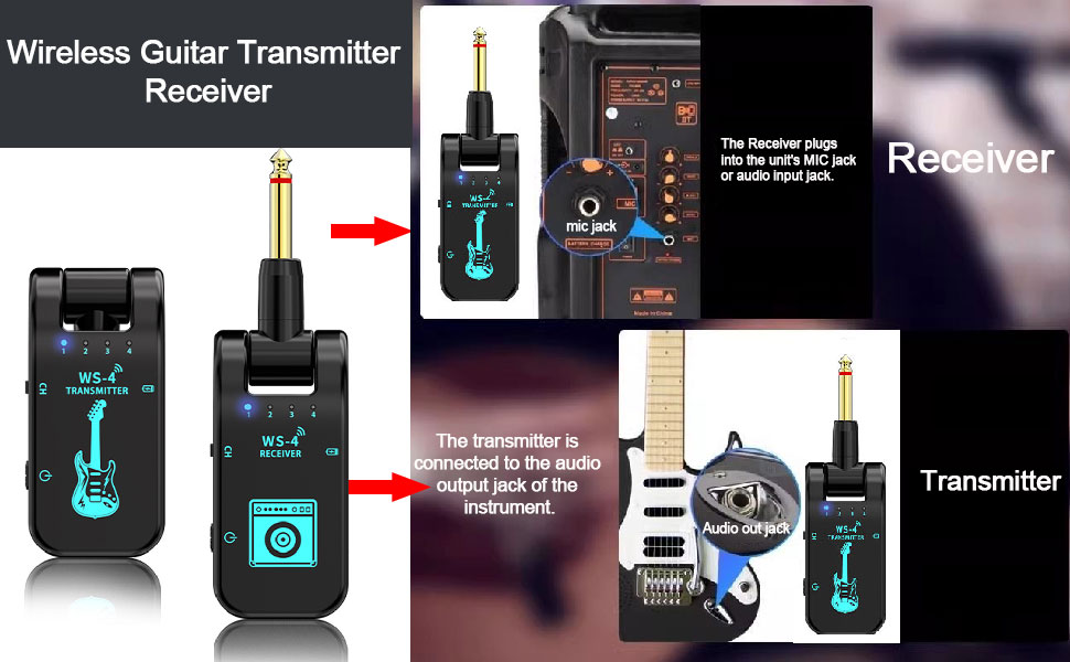 Wireless Guitar Transmitter Receiver