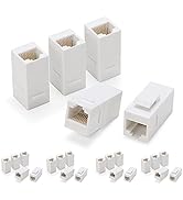 Rapink RJ45 Coupler Inline Keystone Jack, Female to Female RJ45 Keystone Coupler 25 Pack for Ethe...