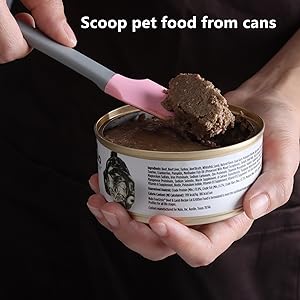 Scrap pet food from cans