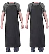 Waterproof Rubber Vinyl Apron 40" -Stay Dry - Chemical Work Apron Durable with Adjustable Apron f...