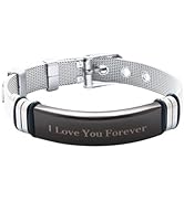 Zirloy Bracelets for Men, 316L Stainless Steel Adjustable Men's Bracelet, Personalized Bracelet G...