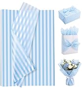 woric Light Blue Tissue Paper for Gift Bags 20 x 14 Inch Blue and White Tissue Paper Bulk with St...