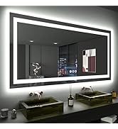 LOAAO 60X36 LED Bathroom Mirror with Lights, Anti-Fog, Dimmable, Backlit + Front Lit, Lighted Bat...