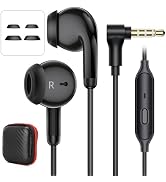 3.5mm Aux Jack Wired Earbuds with Mic & in-Line Volume Control Headphones, Crystal Clear Audio Co...
