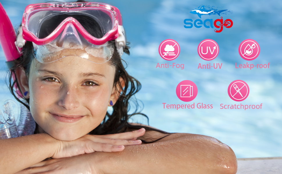 seago swimming goggles for girls boys anti-fog Uv protection