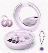 Open Ear Clip Wireless Earbuds Bluetooth 6.0, Powder Compact Case with LED Display & Mirror, Love...