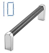 KOOFIZO Black and Chrome Cabinet Pulls, 10-Pack Knurled Cabinet Handles, 5 Inch Screw Spacing, P2...