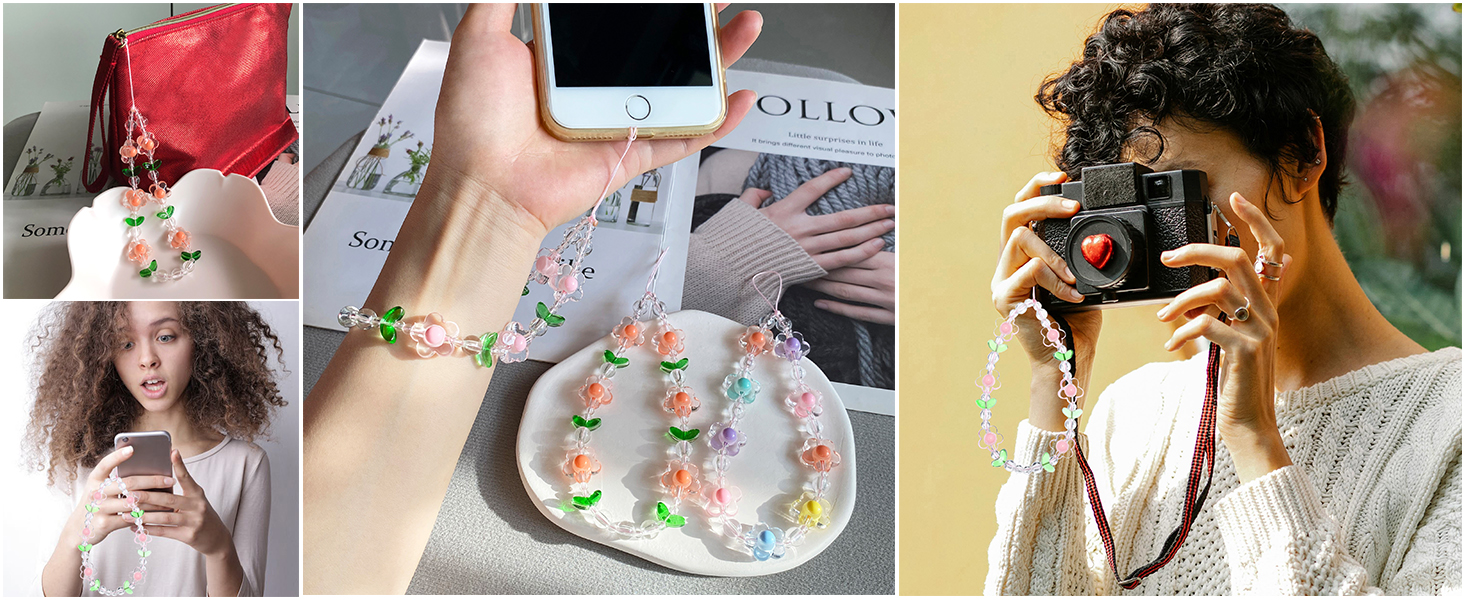 Phone Charms Strap Cute Camera Wrist Strap