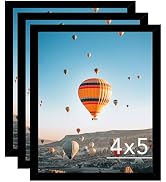 JCJMY 4x5 Picture Frame Set of 3 Black for Wall Hanging or Tabletop, Wall Mounting Horizontally o...
