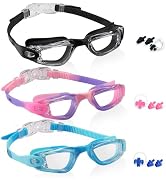 Aegend Swim Goggles - 3 Pack Kid Swimming Goggles for Kids & Youth 3-14 - Comfort Fit & Anti-Fog ...