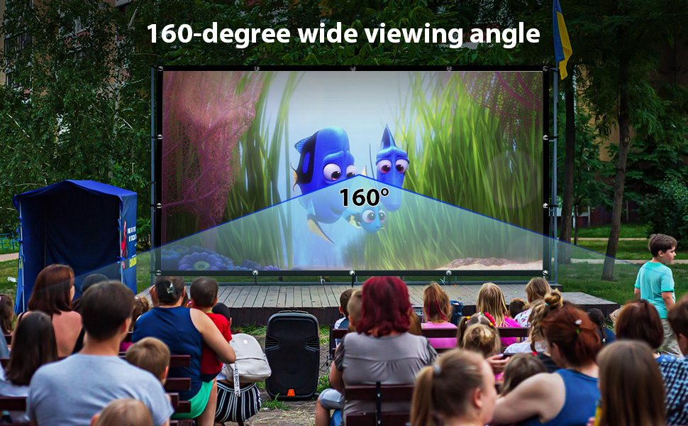 wide viewing projector movie screen outdoor