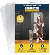 PROTECTO 2Pack Heavy Duty Door Protector from Dog Scratching, 35.5 x 15.5” Clear Door Scratch Pro...