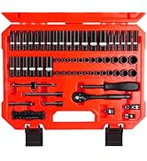 pgroup 1/4 Inch Drive Impact Socket Set, 79 PCS Standard SAE(5/32-9/16inch) & Metric(4-15mm) Size...