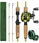 Ghosthorn Fishing Rod and Reel Combo Dual Tip Fishing Pole Baitcasting Combo Ultra Light 2-Piece ...