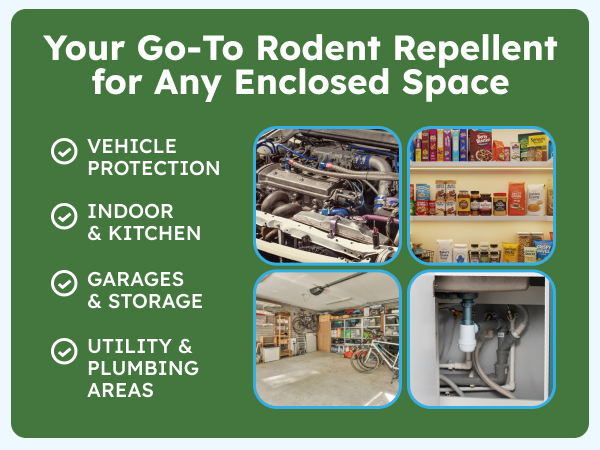 BugMD Vamoose! Plus rodent repellent uses plant oils to protect your space safely.