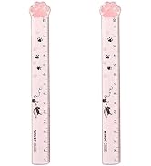 2pcs 15CM Pink Cats Claw Straight Rulers, Measuring Rulers Plastic Scale Cute Measuring Tool Kawa...