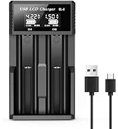 18650 Battery Charger,LCD Display Rechargeable Batteries Charger for AA/AAA Ni-MH/Ni-Cd, 3.7V Li-...