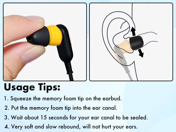 Very soft & Slow Rebound will not hurt your ears