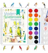 apolyone Beginners Watercolor Workbook for Adults -Step-by-Step Coloring Book Set-12 coloring boo...