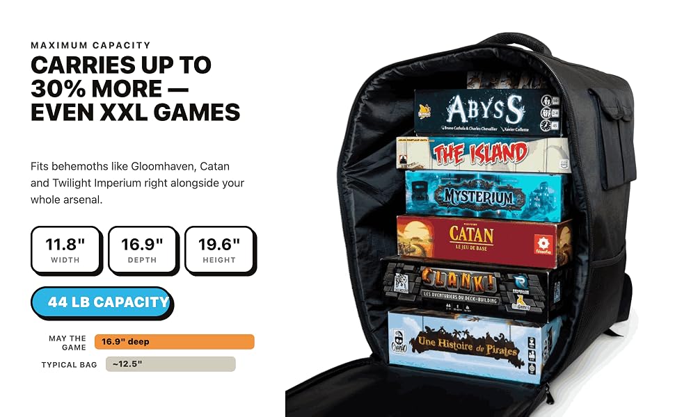 Carries up to 30% more — even XXL games