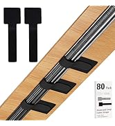 80PCS Hook and Loop Cable Straps, Cable Management Under Desk, Self Adhesive Cable Ties, Reusable...