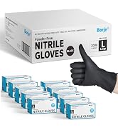 Borje Nitrile Exam Gloves, 4 Mil, Latex & Powder-Free, Food Safe, Cleaning Disposable Glove, Larg...