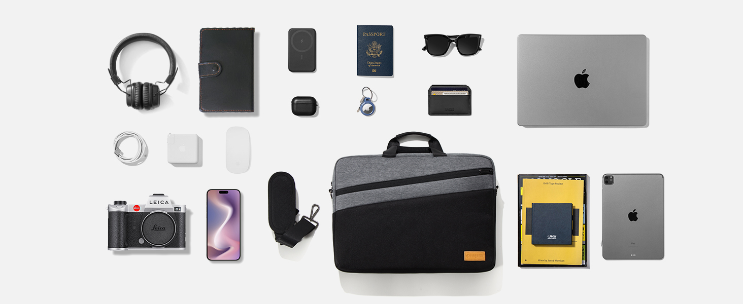 grey laptop bag