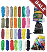WEREWOLVES 28 Colors Paracord 550 Combo Crafting Kits with Instruction - Multifunction Survival P...