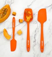 Elihome Orange 3pieces heat resistant silicon cooking baking scraper spatula